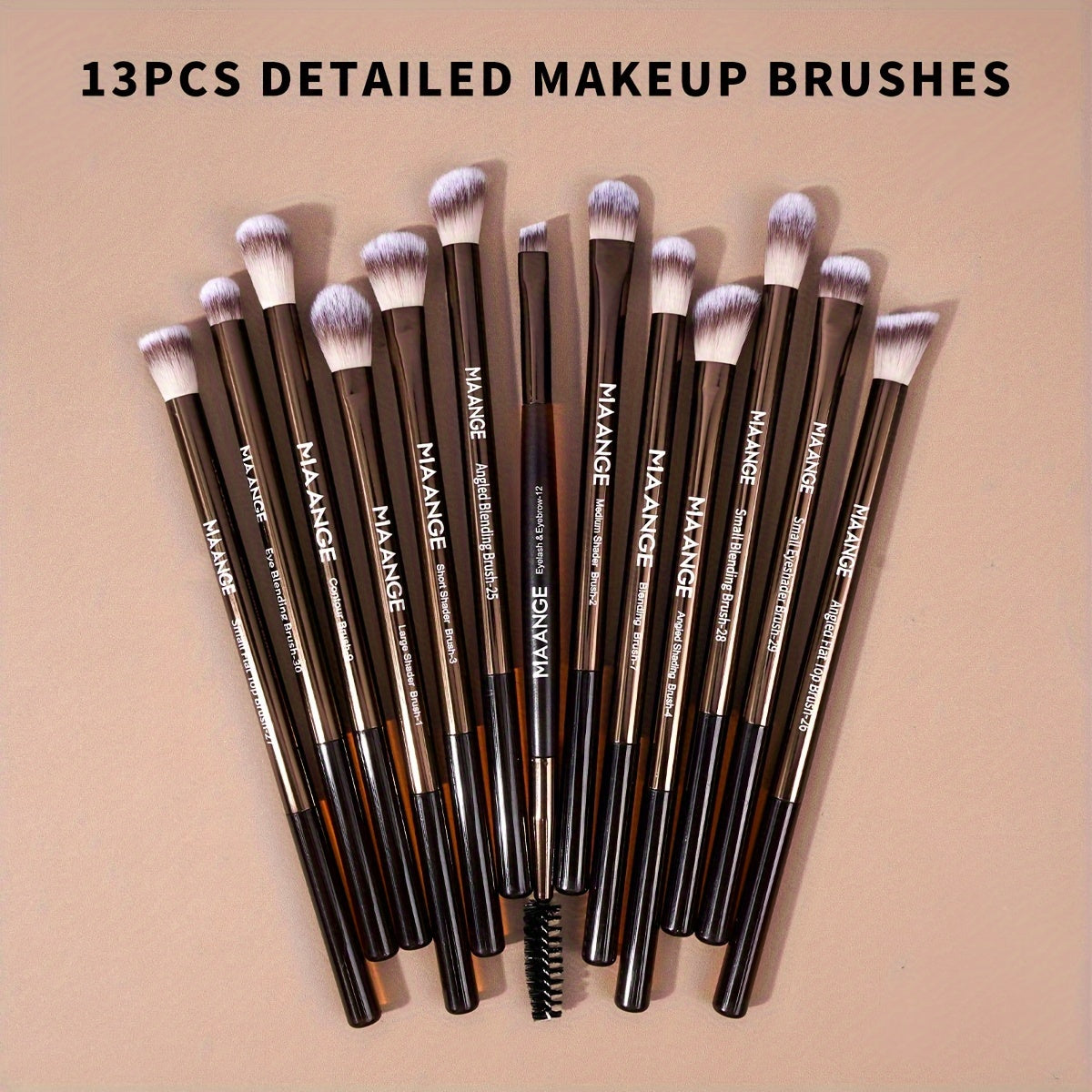 MAANGE 21-Piece Professional Makeup Brush Set, Includes 20 Aluminum Tube Brushes with Velvet Bag, Foundation, Contour, Powder, Blush, Eyeshadow, Eyelash, Browsing Brushes, Travel-Friendly, Unfragranced, Nylon Bristles, Metal